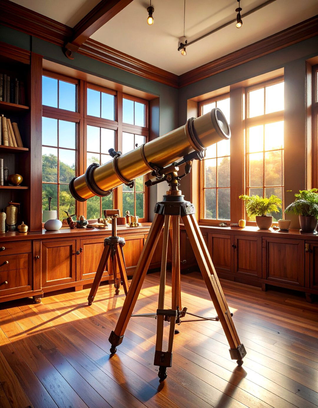 Vintage Telescope Observatory Room - 25 Steampunk Interior Design Ideas
