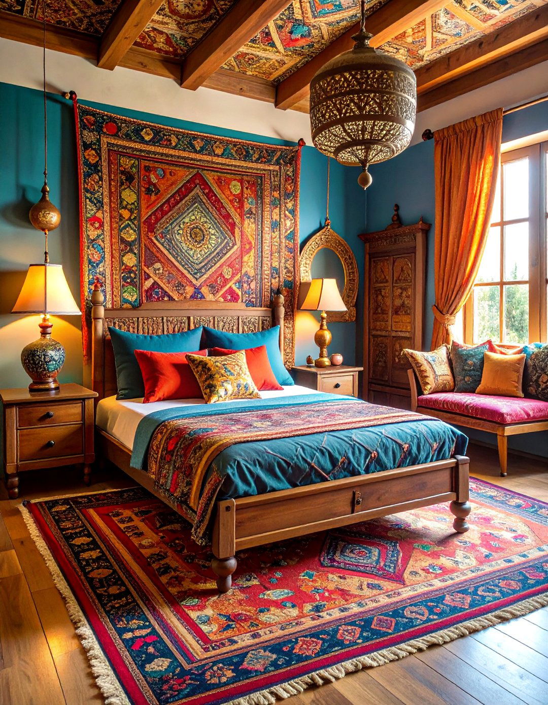 Vintage Textile Gallery Bedroom - 25 Small Boho Bedroom Ideas