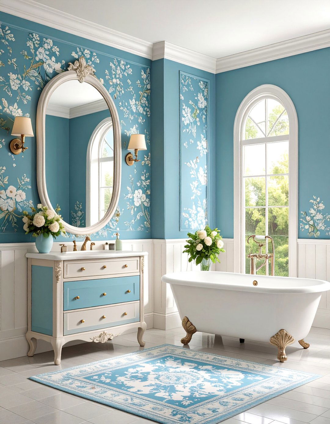 Vintage Toile Romance - 25 Powder Room Wallpaper Ideas