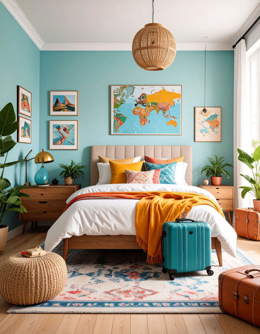 Vintage Travel Poster Bedroom - 25 Paris-themed Bedroom Ideas
