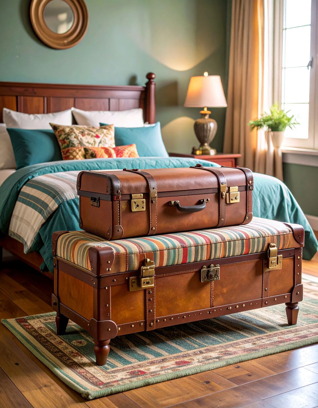 Vintage Trunk Bedroom Bench - 25 Bedroom Bench Ideas