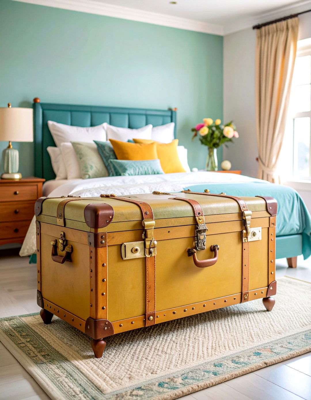 Vintage Trunk Storage - 25 Cozy Bedroom Ideas