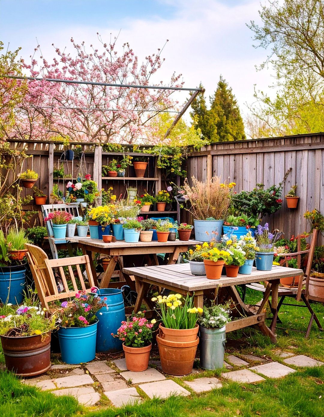 Vintage Upcycled Garden Charm - 25 Garden Decor Ideas