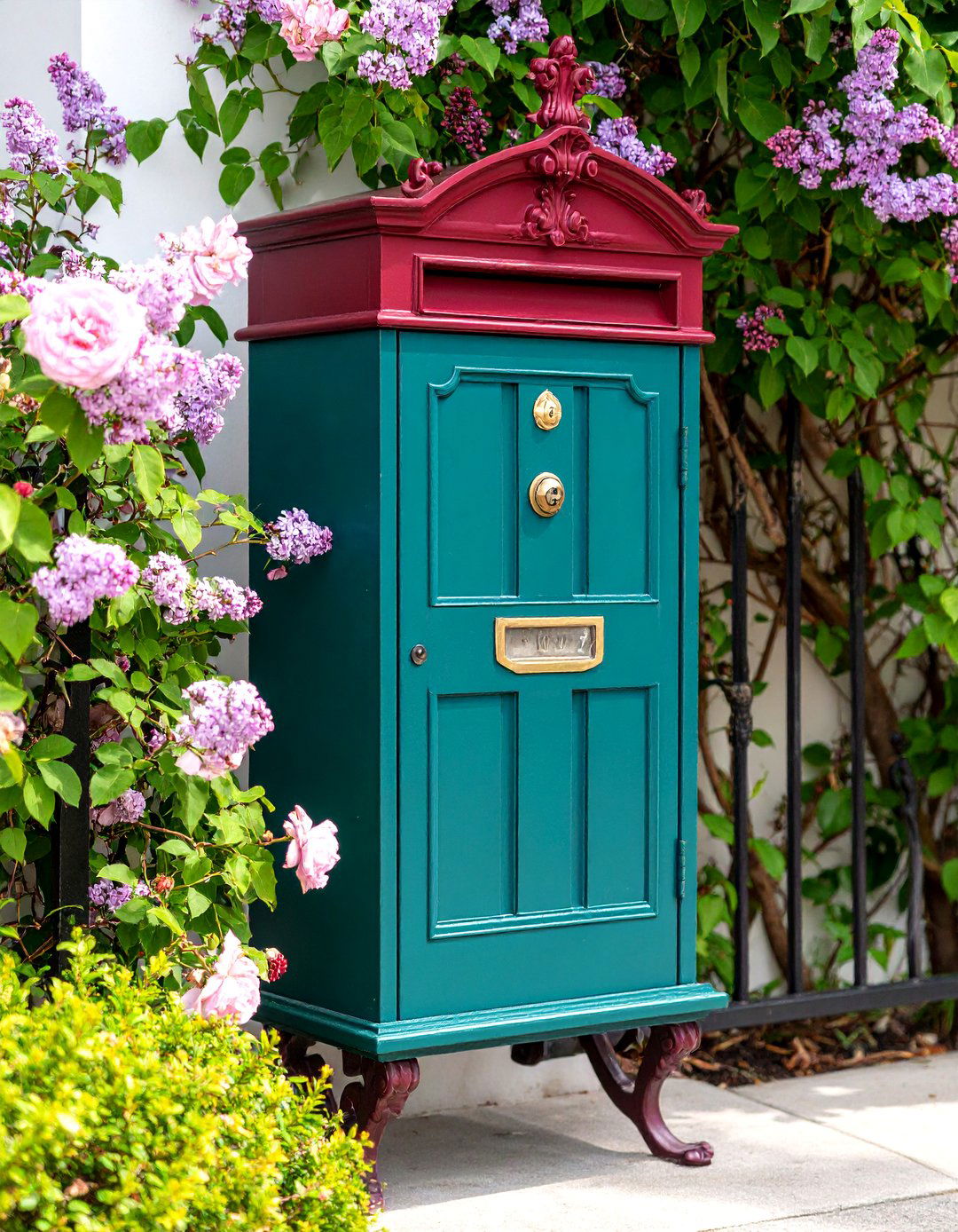 Vintage Victorian Mailbox with Ornate Details - 25 Mailbox Decor Ideas