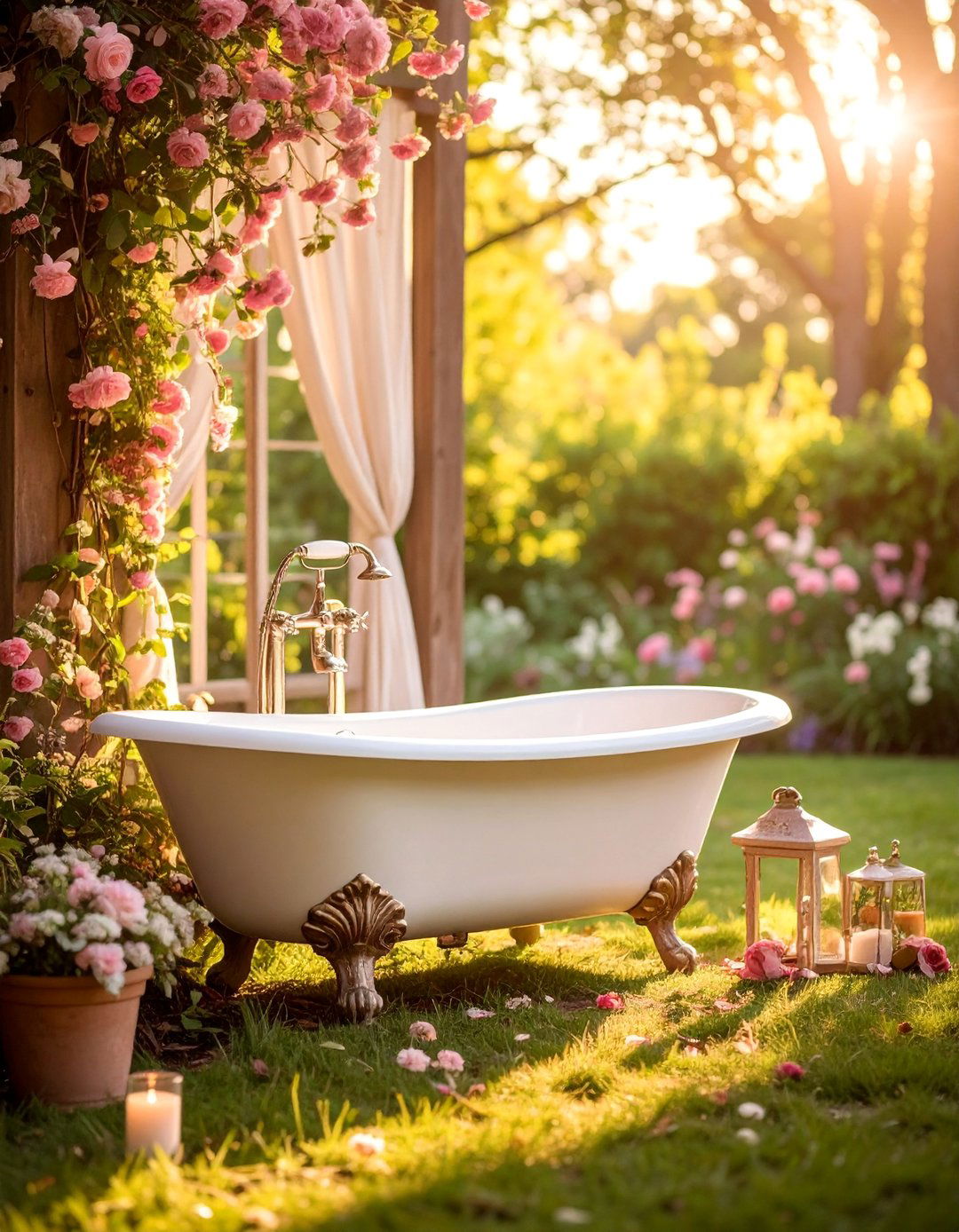 Vintage Washroom with Antique Fixtures - 25 Outdoor Bathroom Ideas