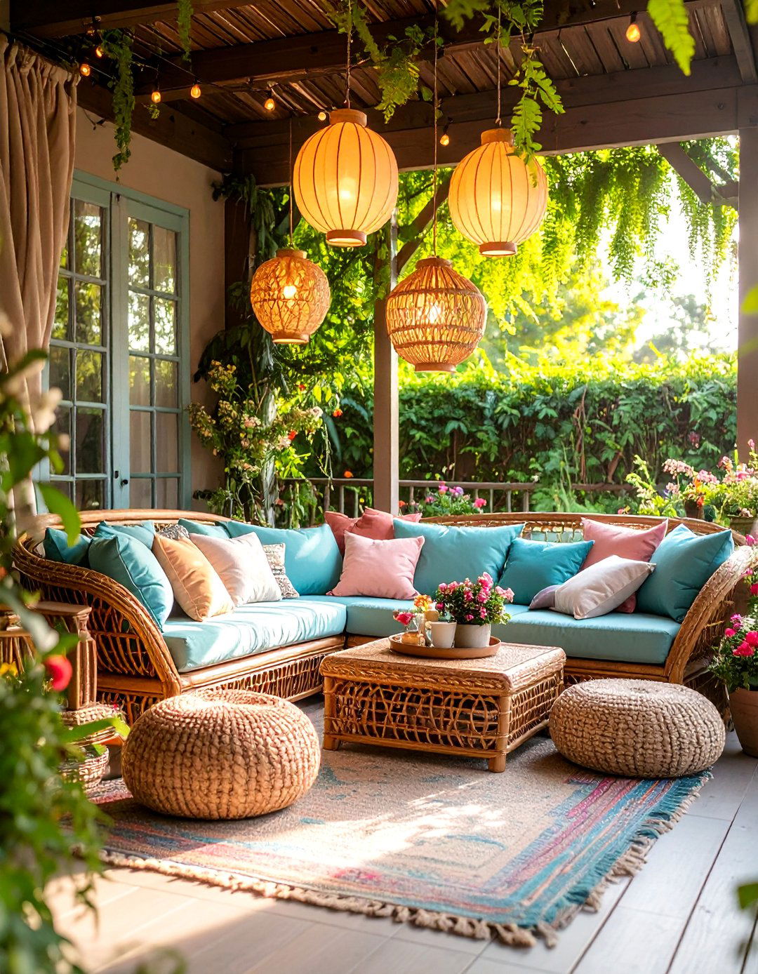 Vintage Wicker Sunroom with Natural Elements - 25 Vintage Decor Ideas