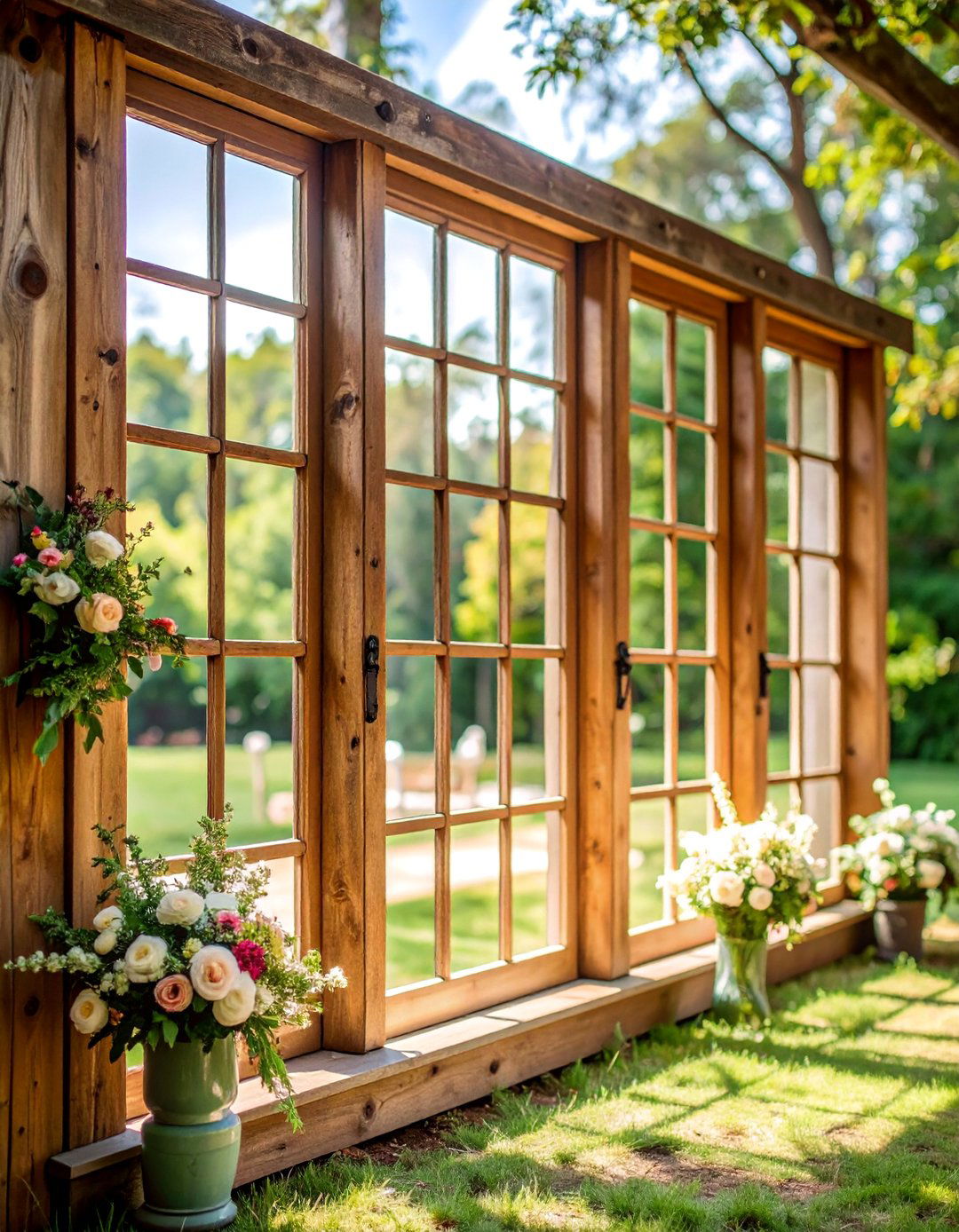Vintage Window Frame Wedding Sign with Multiple Panes - 25 Wedding Sign Ideas