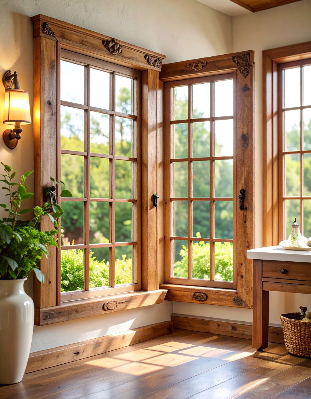 Vintage Window Pane Mirror with Divided Glass Sections - 25 Farmhouse Bathroom Mirrors Ideas