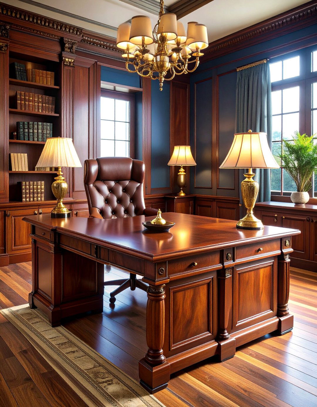 Vintage Wood and Leather Executive - 25 Streaming Setup Ideas