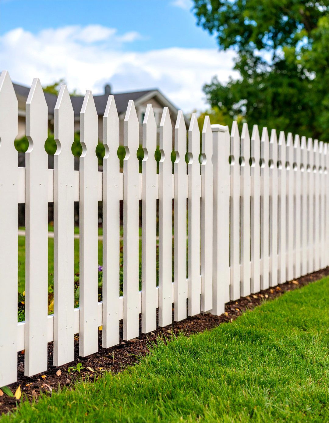Vinyl Picket Accent Fence - 25 Backyard Fence Ideas