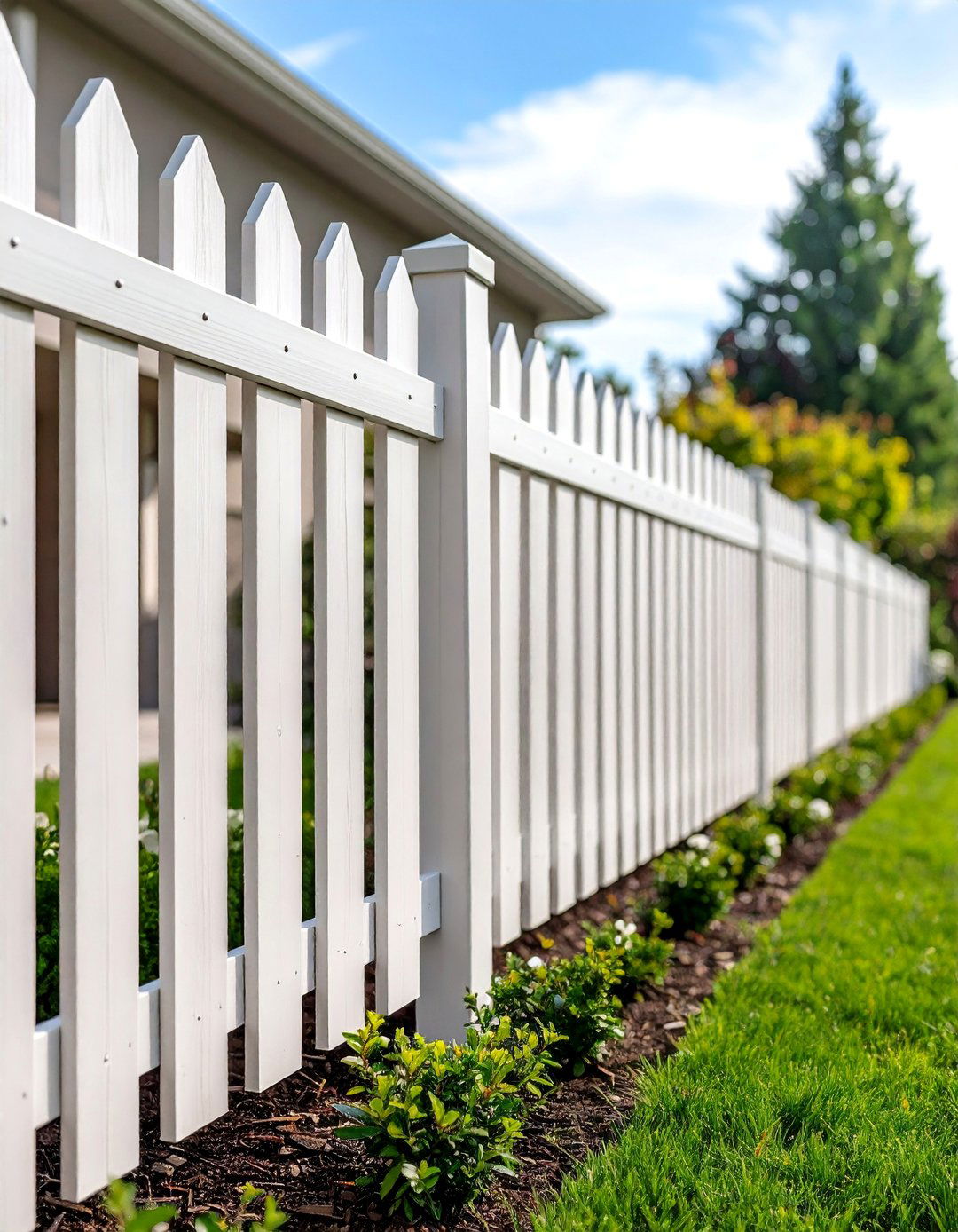 Vinyl Privacy Fence with Tongue and Groove Panels - 25 Cheap Privacy Fence Ideas