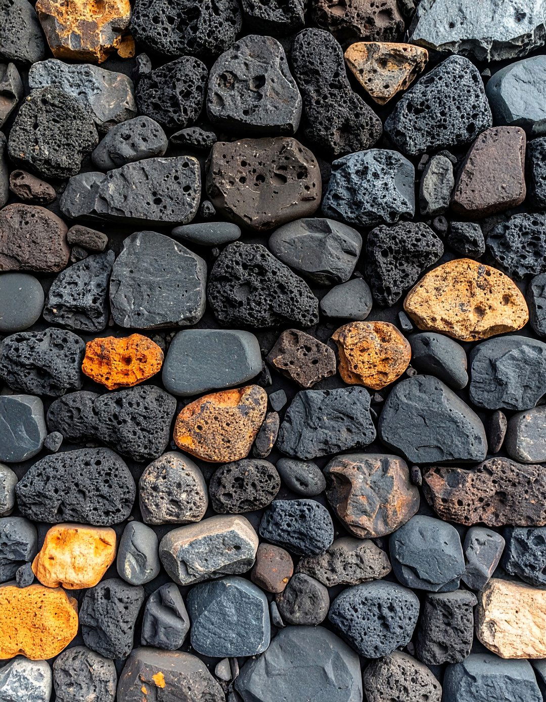 Volcanic Stone Exterior Feature Wall - 25 Stone Wall Ideas
