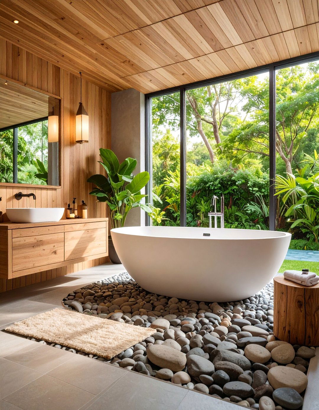 Wabi Sabi Bathroom with Stone and Natural Materials - 25 Wabi Sabi Interior Design Ideas