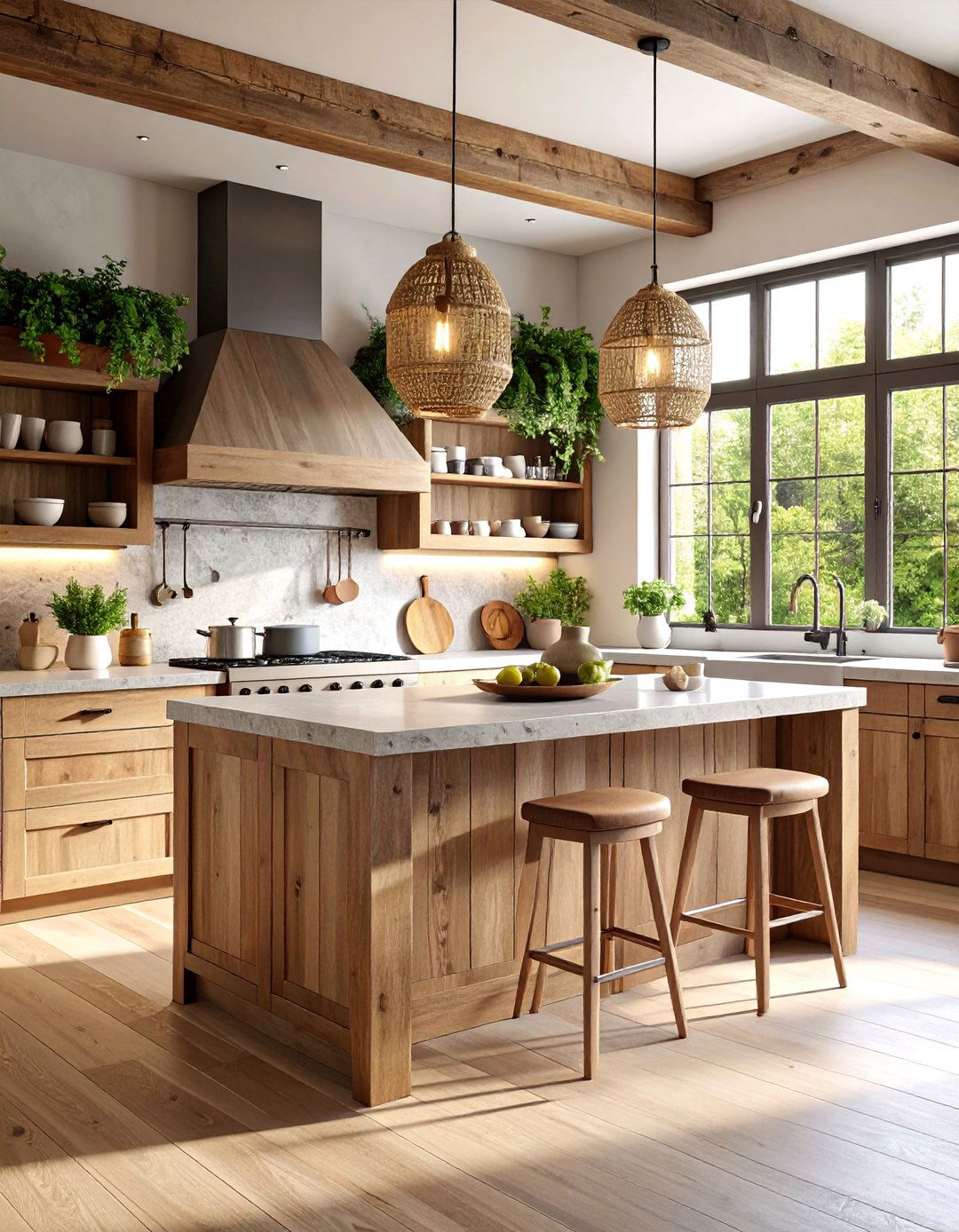 Wabi Sabi Kitchen with Weathered Wood Elements - 25 Japanese Interior Design Ideas