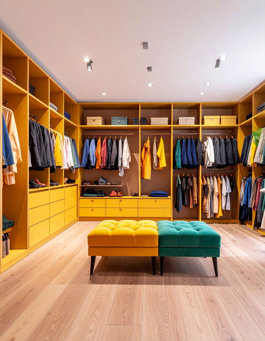 Walk In Closet with Luxury Seating Area - 25 Walk in Closet Ideas