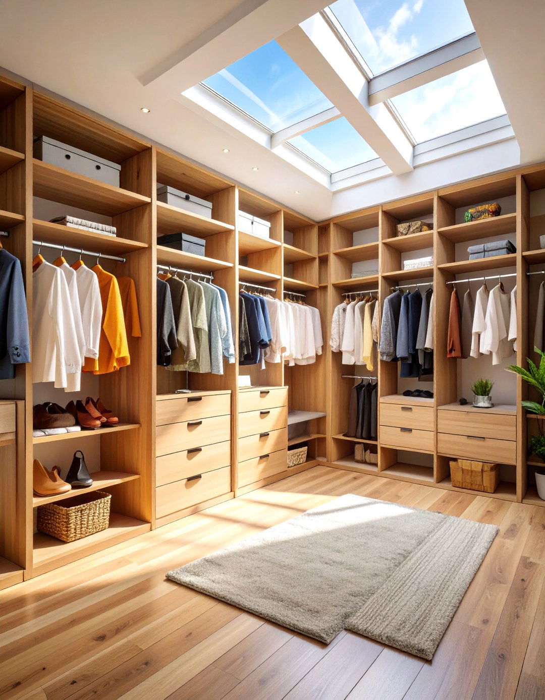 Walk In Closet with Natural Light Integration - 25 Walk in Closet Ideas