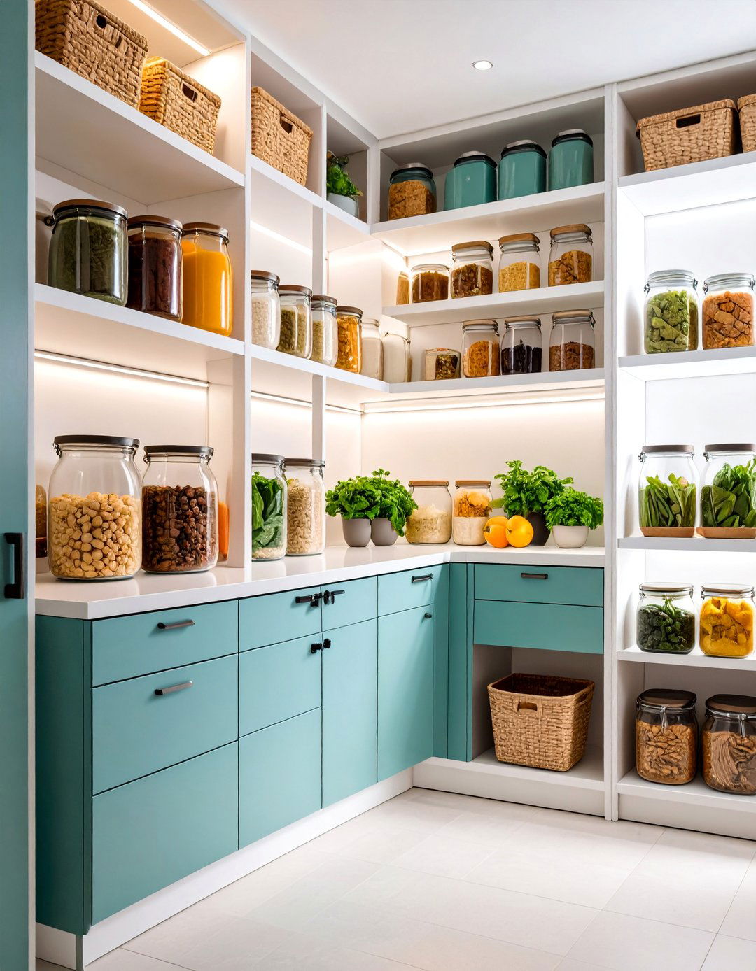 Walk In Pantry with Floor to Ceiling Shelving - 25 Larder Cupboard and Pantry Ideas for Your Kitchen