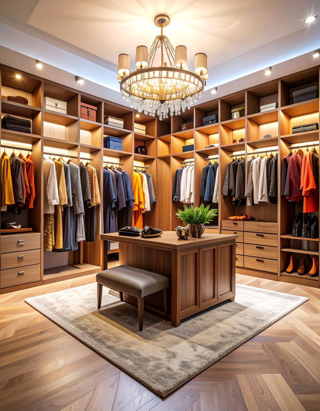 Walk in Closet Dressing Room with Luxury Organization - 25 Room Decorating Ideas
