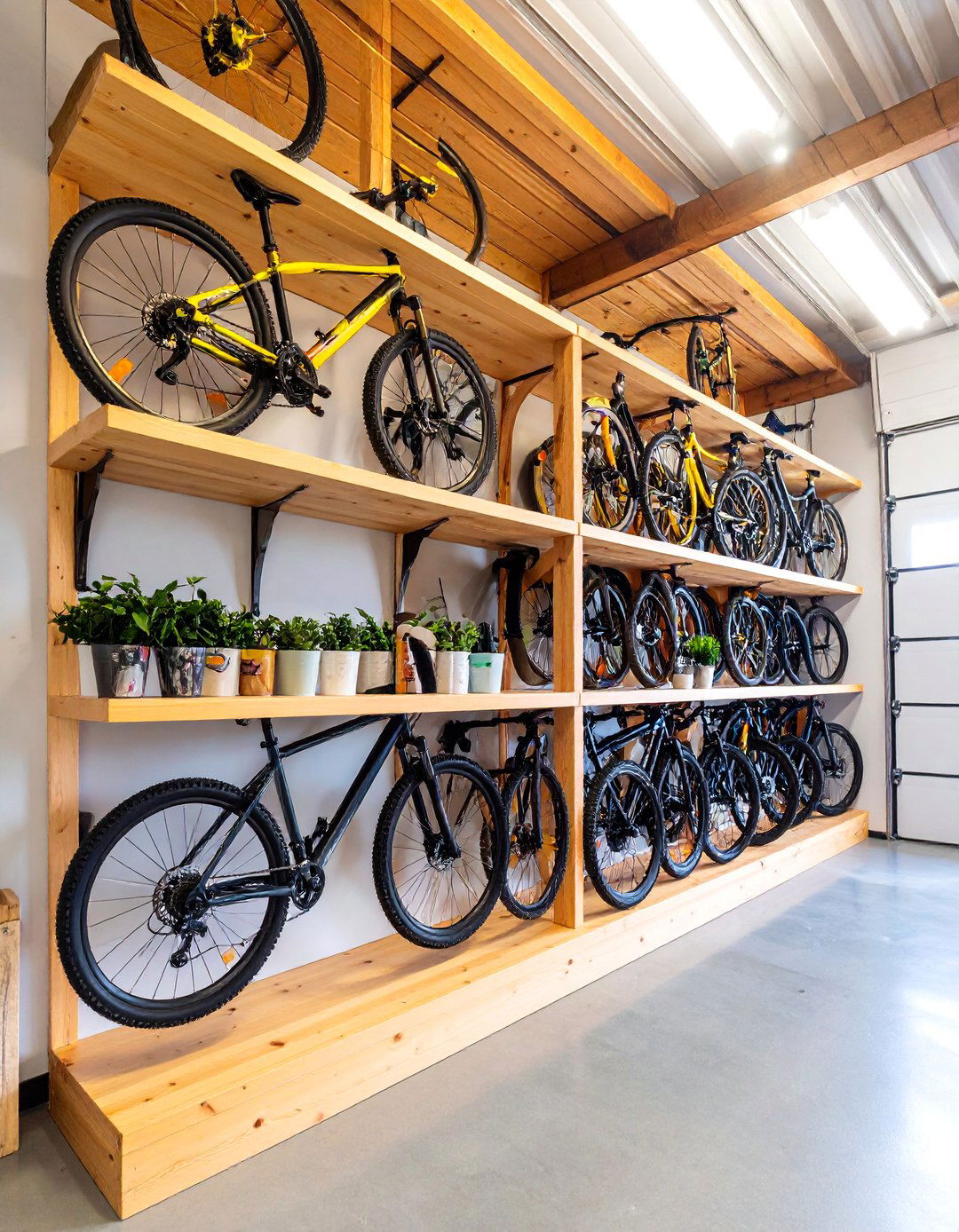 Wall Mounted Bike Shelf System - 25 Garage Bike Storage Ideas