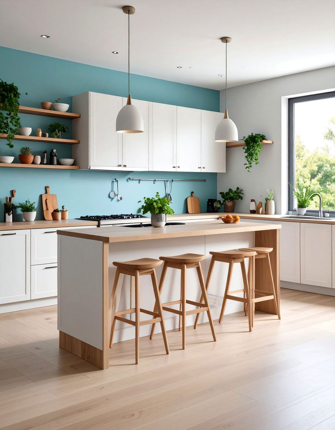 Wall Mounted Breakfast Bar with Fold Down Support - 25 Breakfast Bar Ideas