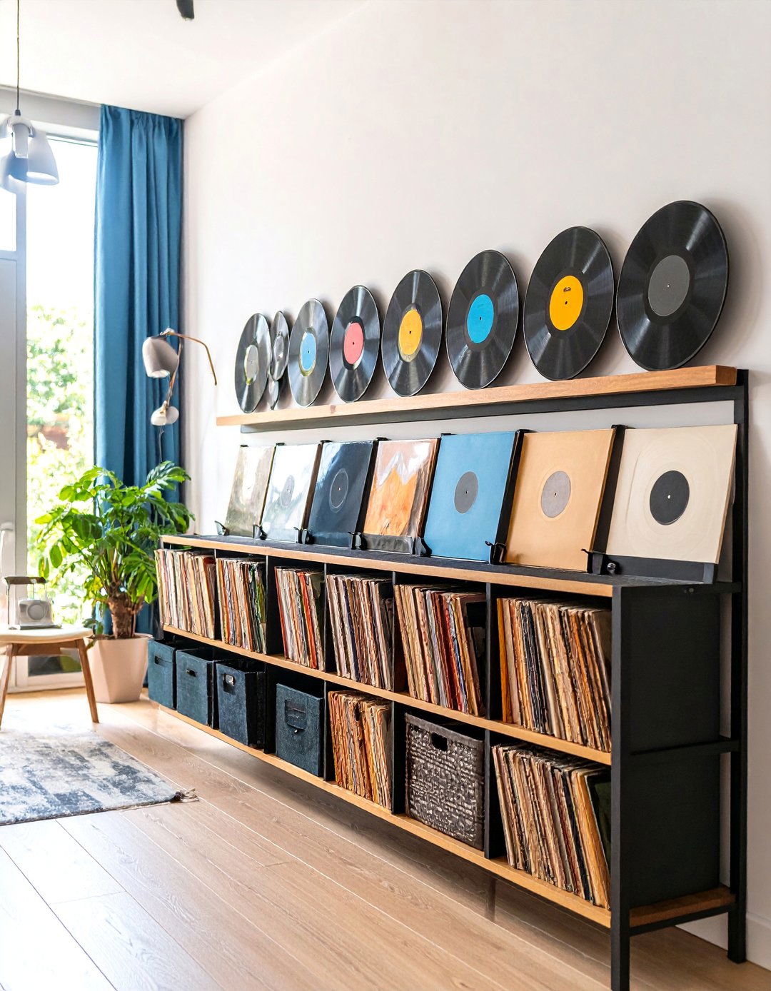 Wall Mounted Flip Through Display Racks - 25 Vinyl Record Storage Ideas