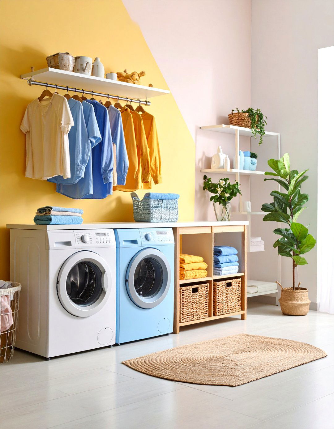 Wall Mounted Fold Down Laundry Station - 25 small apartment decorating ideas