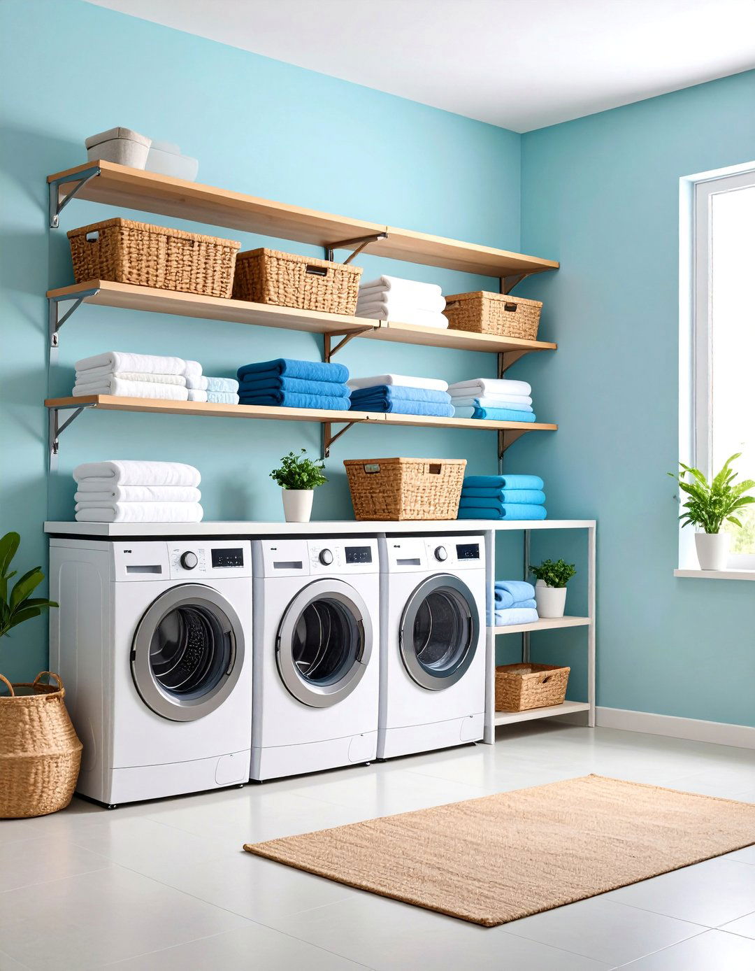 Wall Mounted Fold Down Shelving - 25 Laundry Room Shelving Ideas