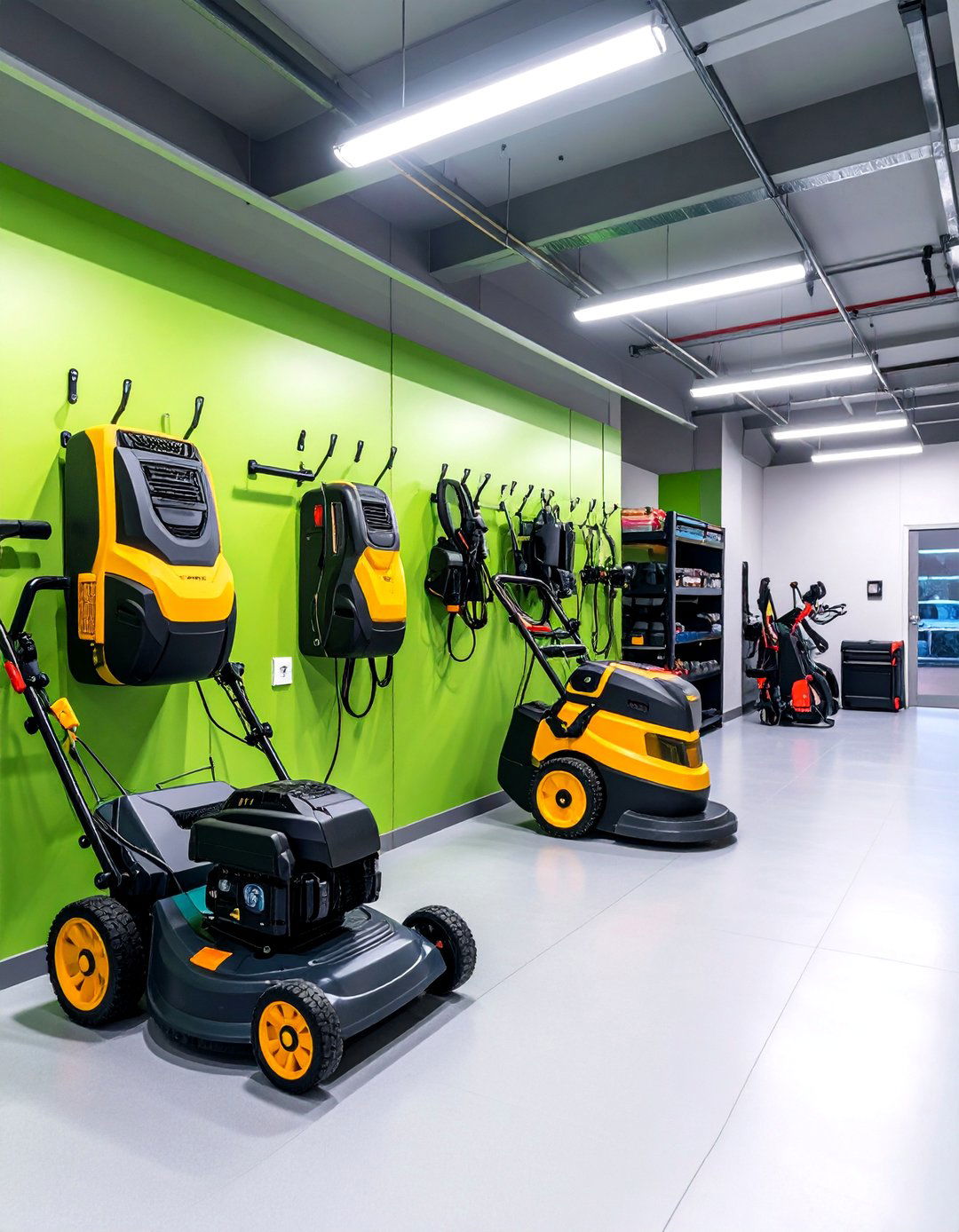 Wall Mounted Heavy Duty Hook System - 25 Lawn Mower Storage Ideas