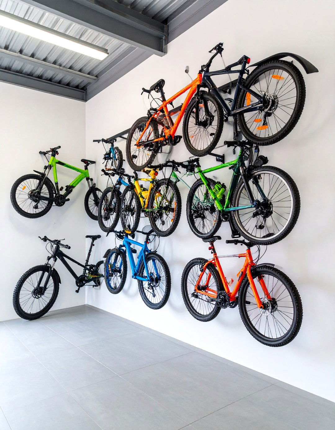 Wall Mounted Horizontal Bike Rack System - 25 Garage Bike Storage Ideas