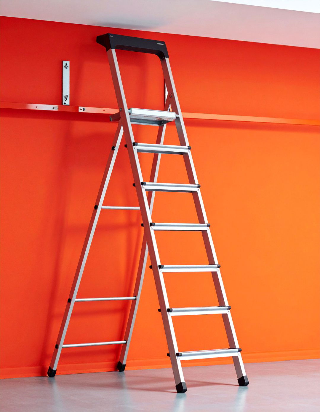 Wall Mounted Horizontal Ladder Storage System - 25 Ladder Storage Ideas
