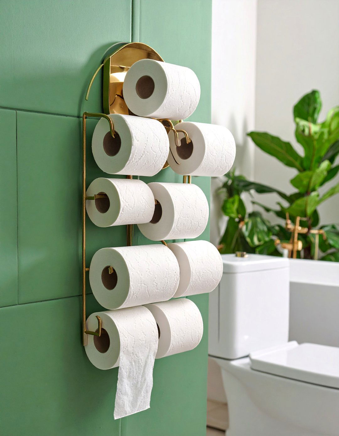 Wall Mounted Toilet Paper Storage with Artistic Design - 25 Bathroom Wall Storage Ideas