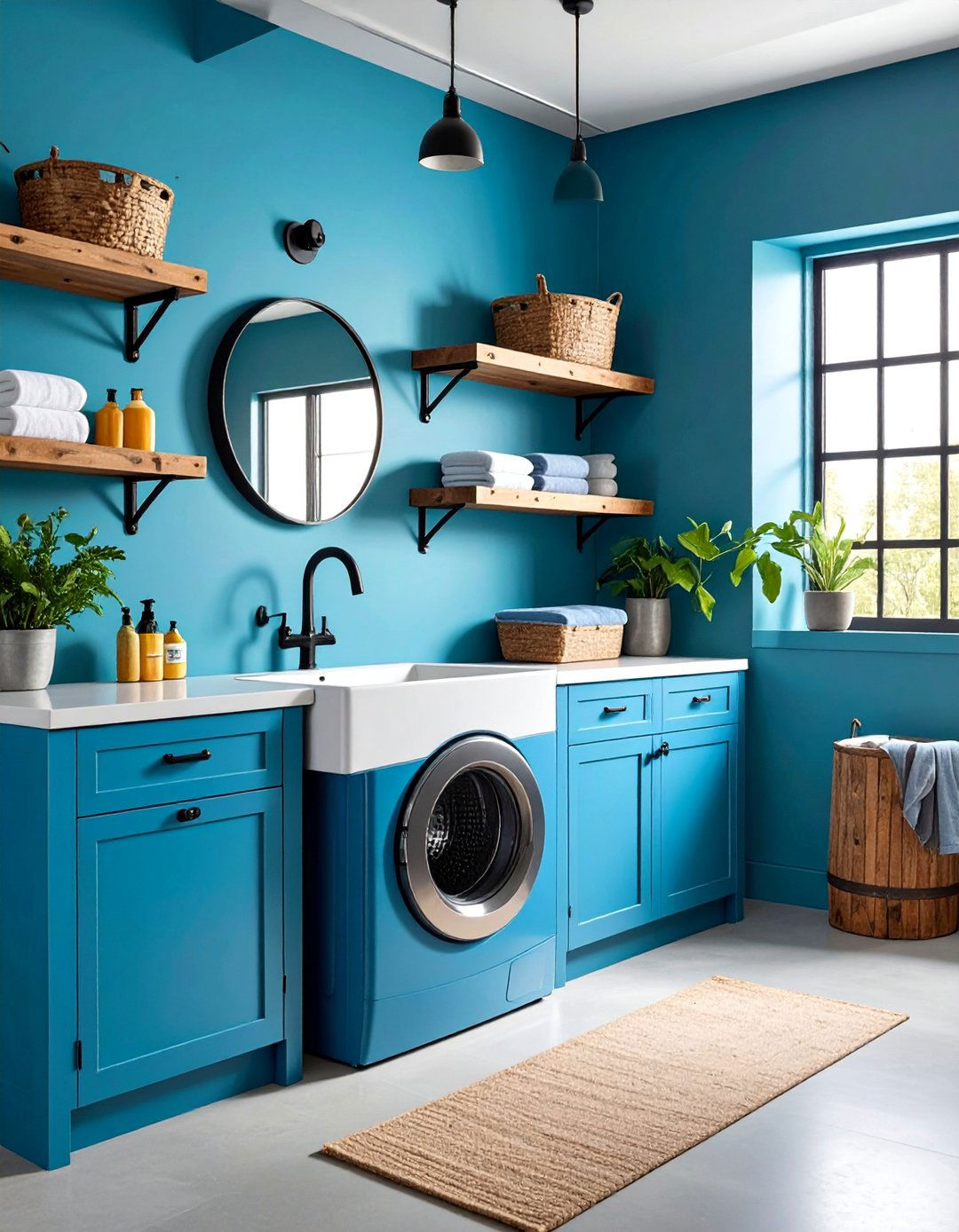 Wall Mounted Trough Sink with Industrial Pipe Faucet - 25 Laundry Room Sink Ideas