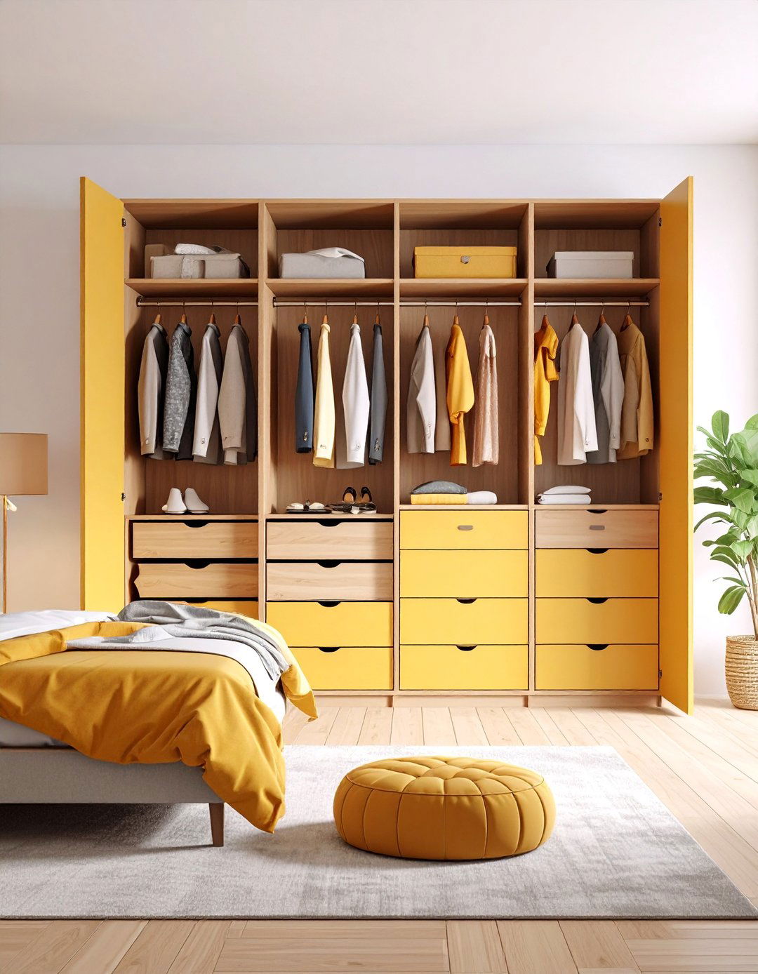 Wardrobe with Pull Out Storage and Hidden Compartments - 25 Built-in Wardrobes Ideas