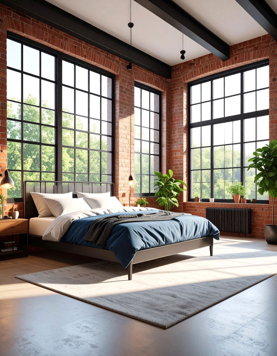 Warehouse Window Industrial Bedroom - 25 Industrial Bedroom Ideas