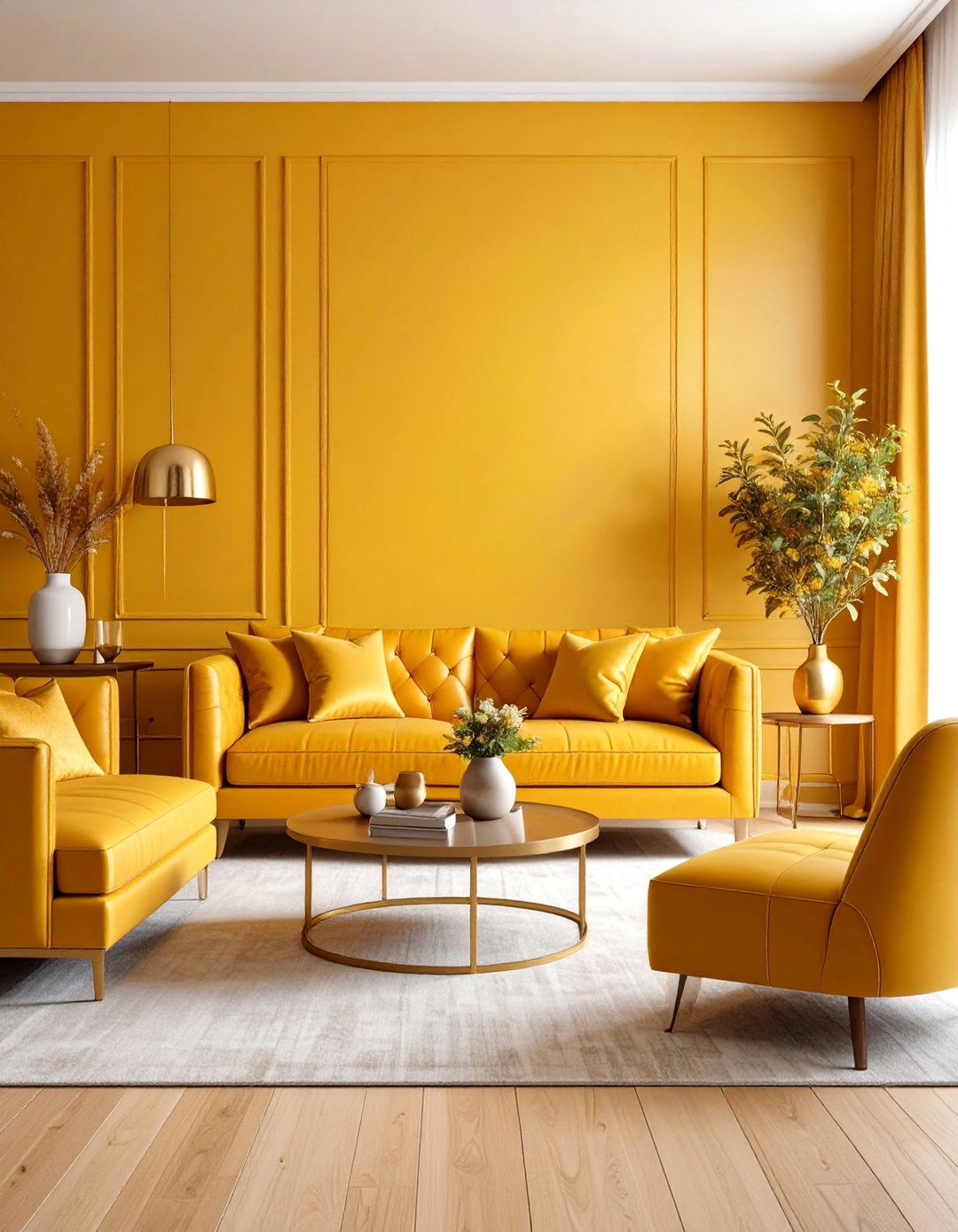 Warm Amber Living Room - 25 Monochromatic Color Schemes for Rooms