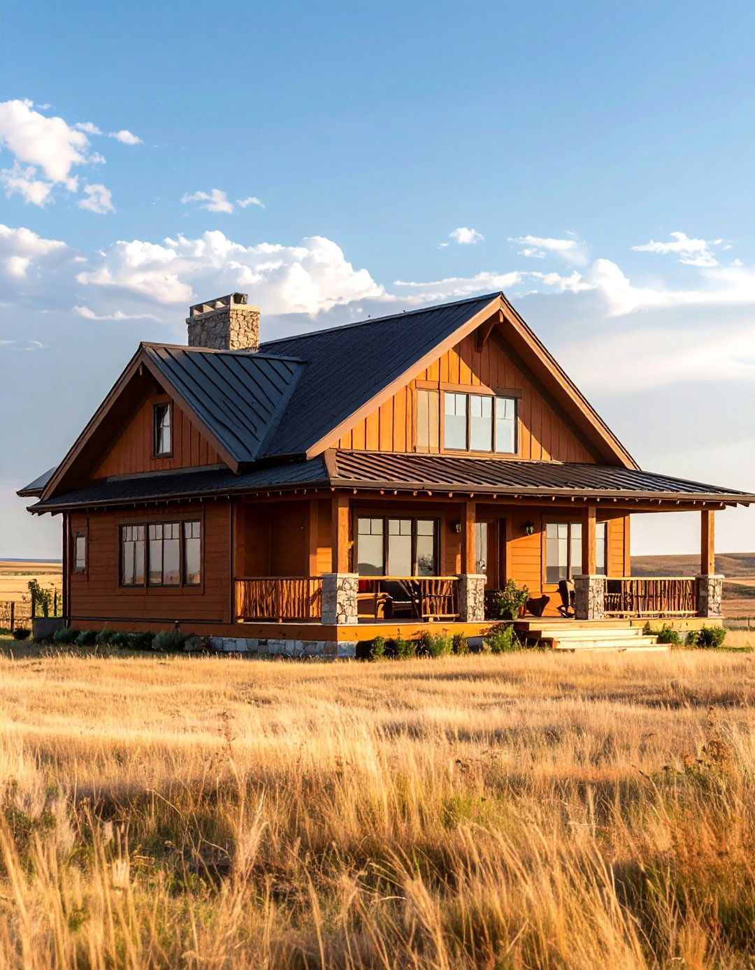 Warm Cinnamon Brown Prairie Style - 25 Brown Exterior House Colors