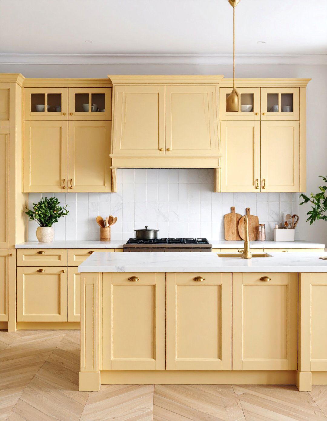 Warm Cream Cabinets for Softer Contrast - 25 What Color Cabinets Go With Black Appliances