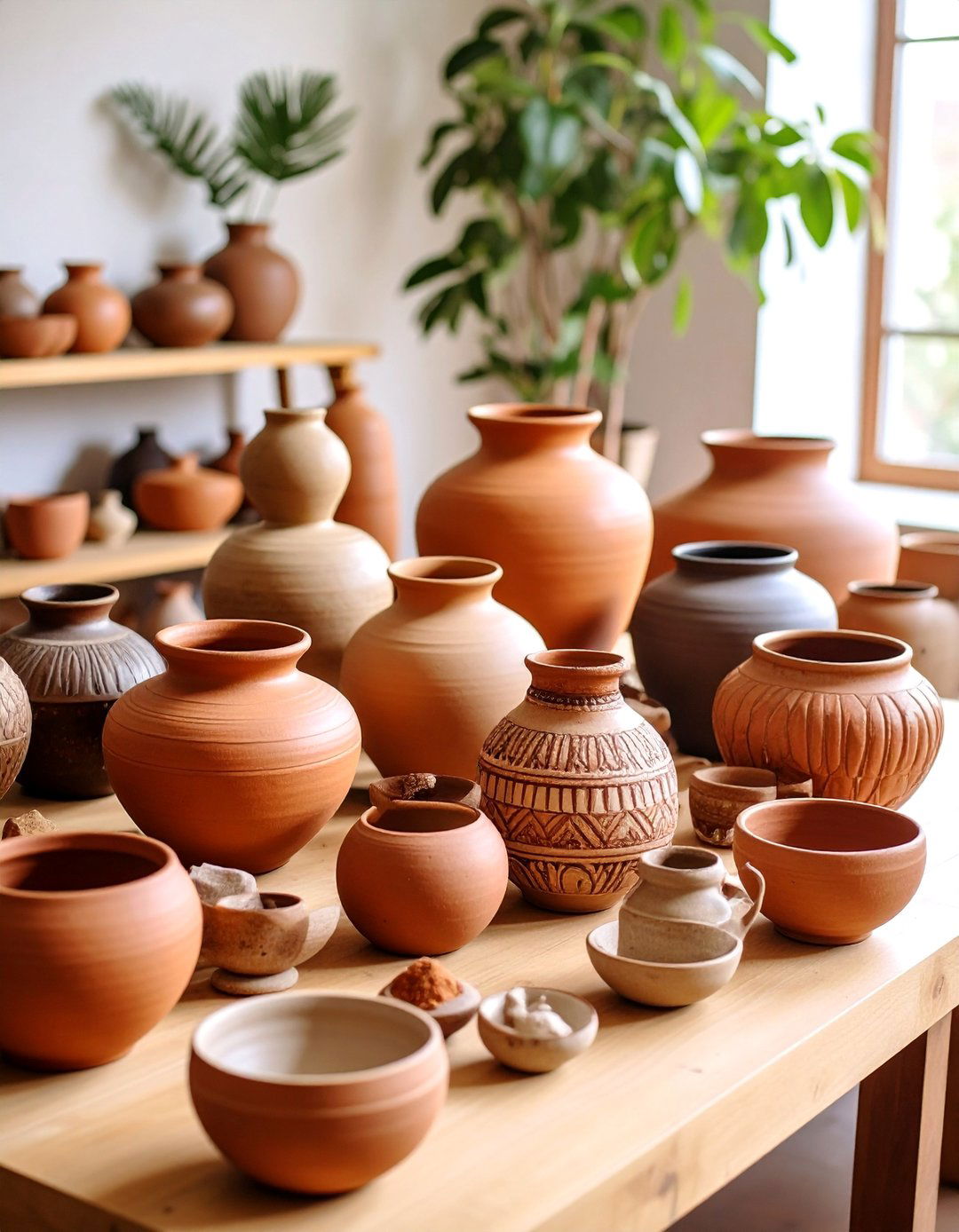 Warm Earth Tones and Clay Accents Living Room - 25 Organic Modern Living Room Design Ideas