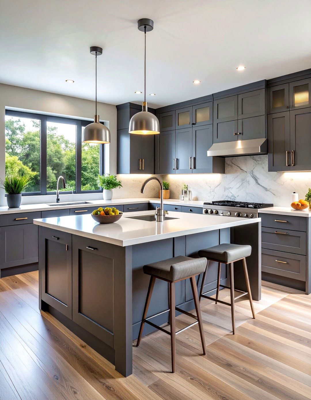 Warm Gray Kitchen Island Contemporary Appeal - 25 Kitchen Island Color Ideas