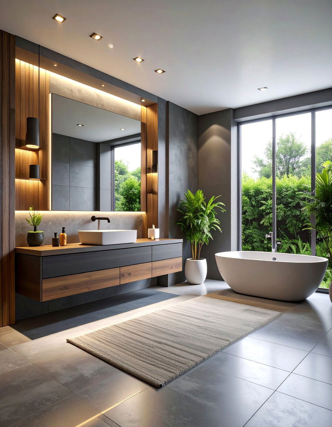 Warm Gray Minimalist Spa - 25 Minimalist Bathroom Ideas