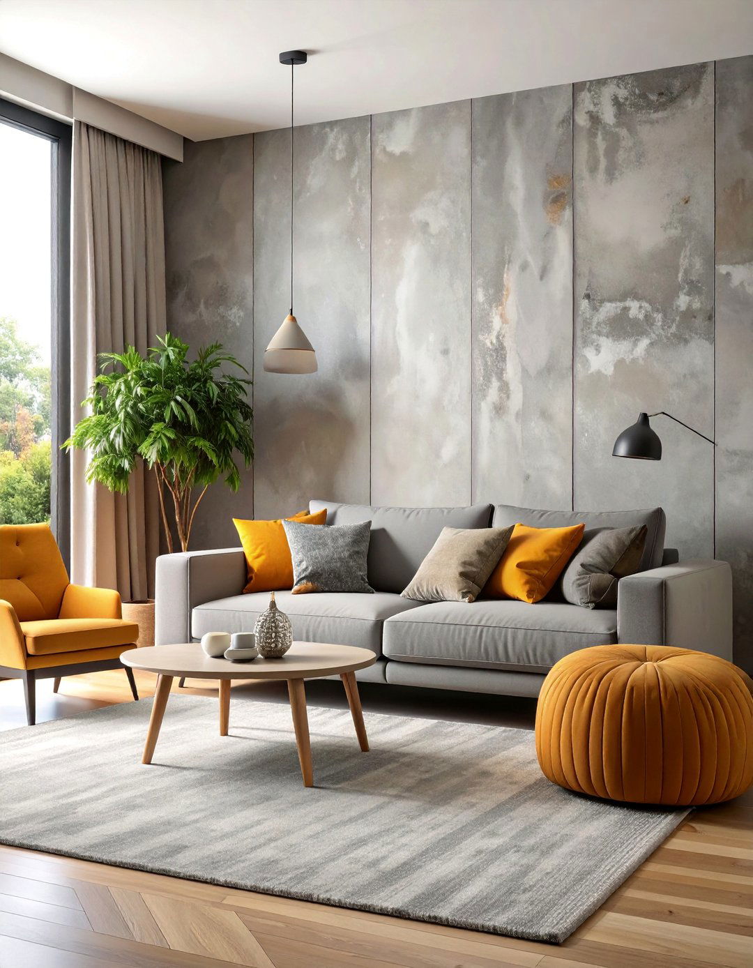 Warm Gray Sponge Wall with Layered Stone Texture Effects - 25 Wall Painting Ideas of Any Room