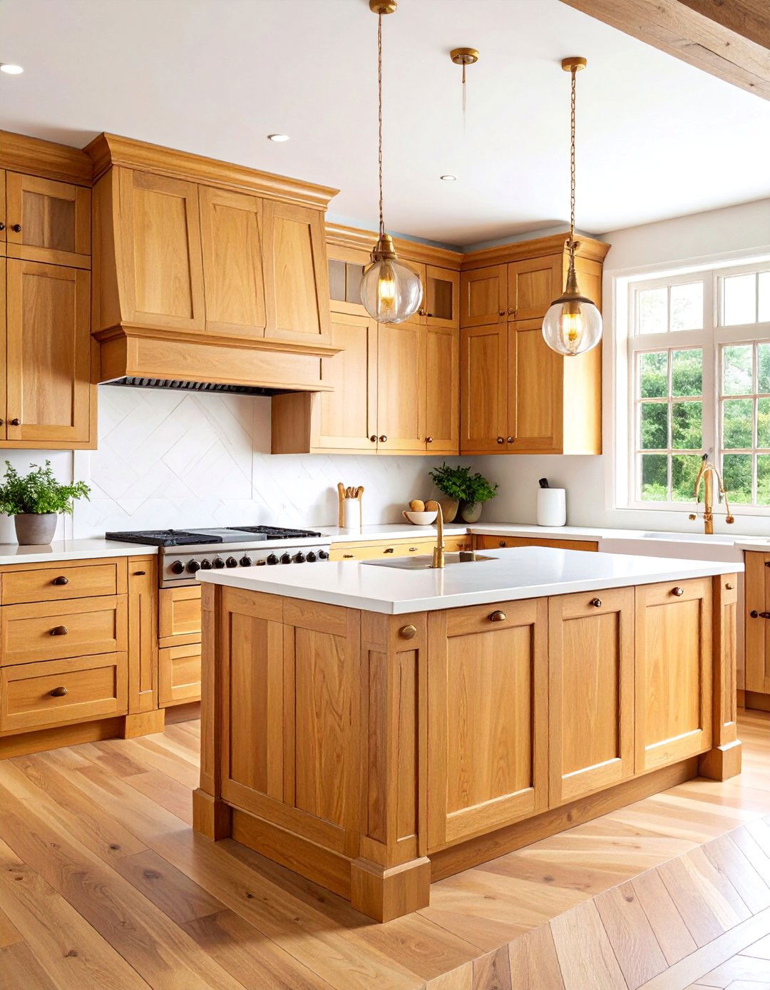 Warm Honey Oak Stained Traditional Cabinets - 25 Kitchen Cabinet Ideas