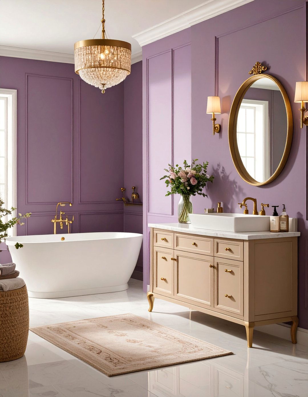 Warm Mauve and Beige Powder Room - 25 Warm Color Palettes for Every Room in the House