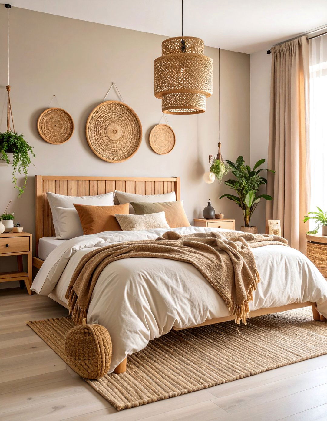 Warm Mushroom Gray Bedroom with Natural Elements - 25 Bedroom Paint Colors