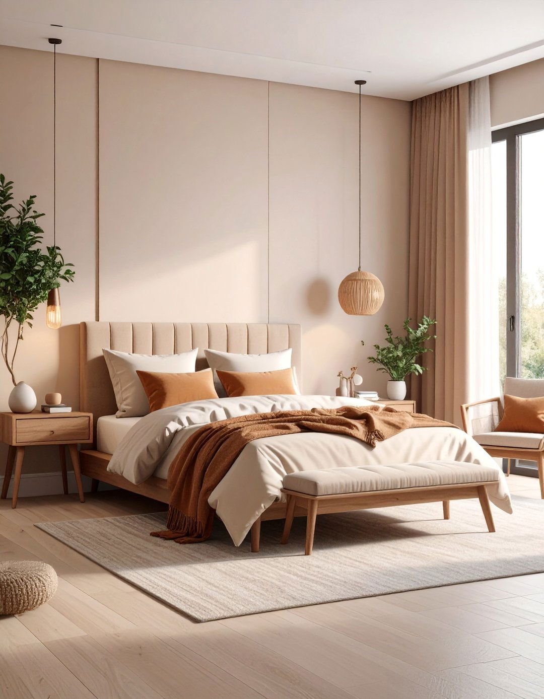 Warm Neutral Bedroom with Beige and Cream Tones - 25 Modern Bedroom Ideas