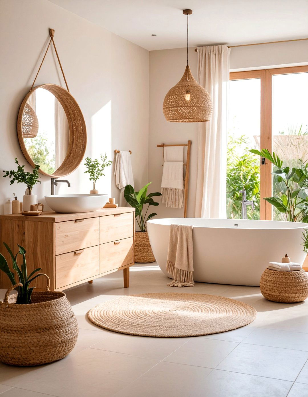 Warm Neutral Color Palette Haven - 25 Windowless Bathroom Ideas