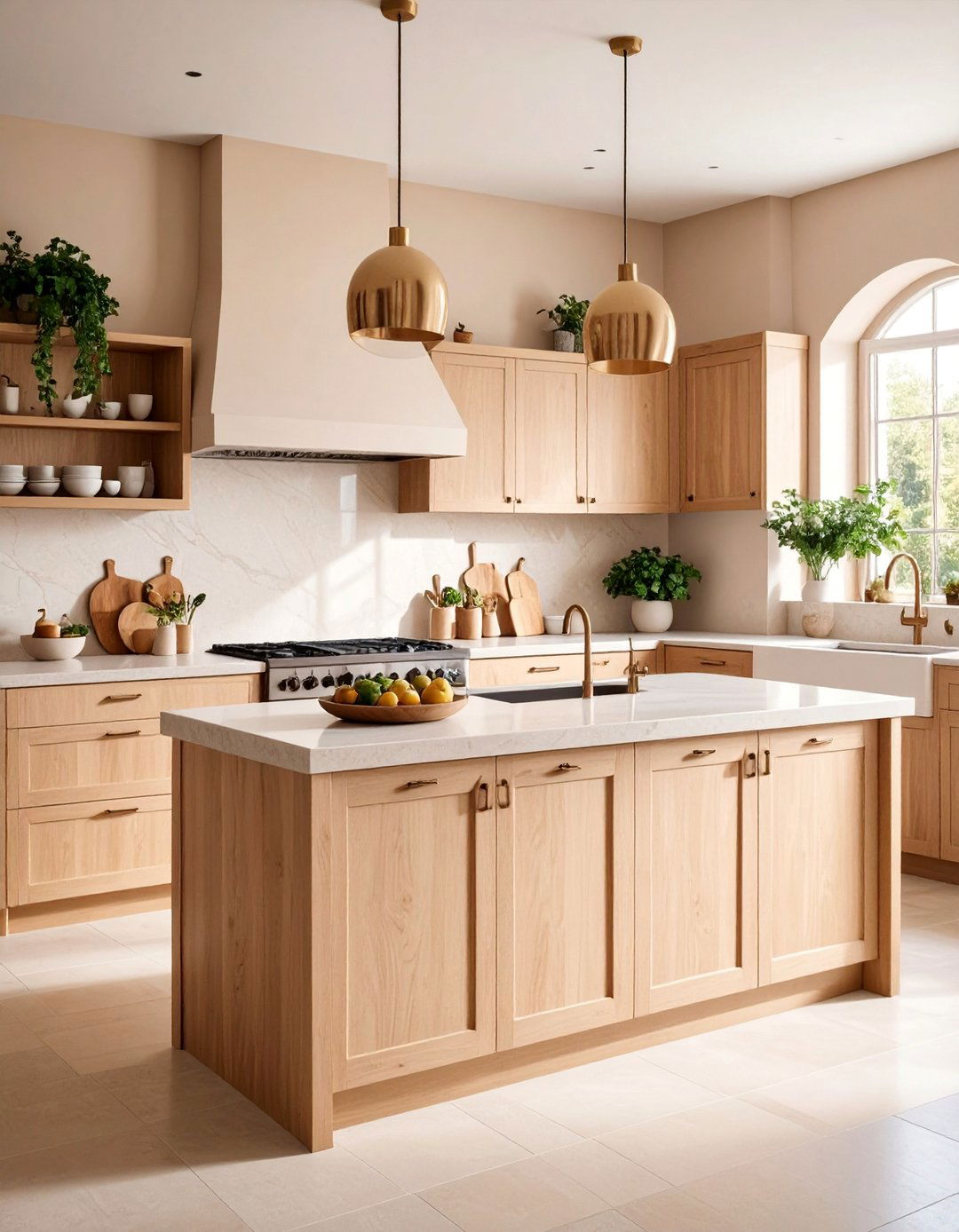 Warm Neutral Kitchen Countertop in Earthy Beige Tones - 25 Kitchen Countertop Ideas