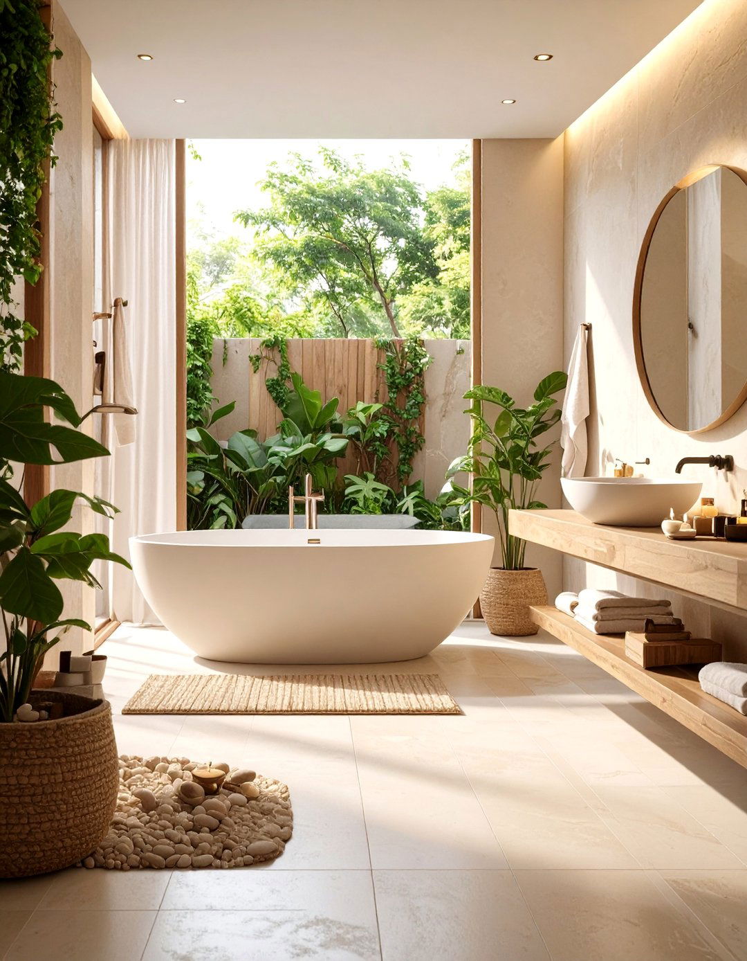 Warm Neutral Spa Sanctuary - 25 Ensuite Bathroom Ideas