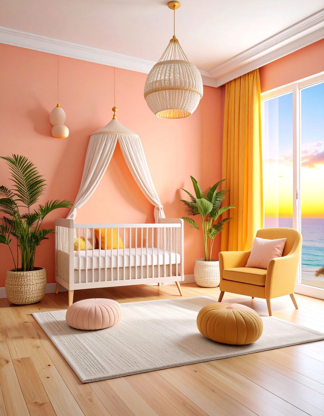 Warm Ocean Sunset Paradise - 25 Ocean-themed Nursery Ideas