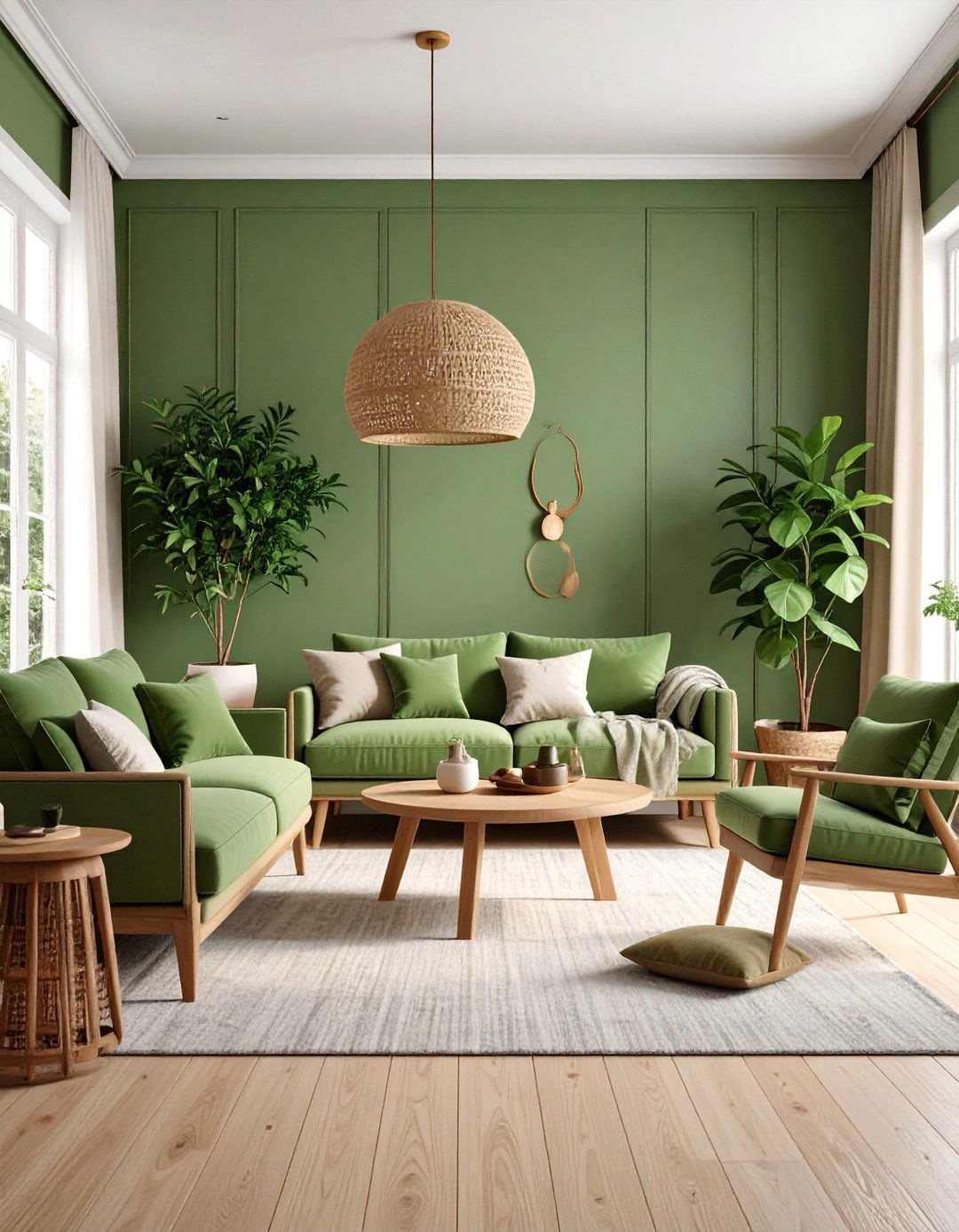 Warm Sage Green Living Room - 25 Monochromatic Color Schemes for Rooms